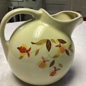 Hall's Superior Floral Autumn Leaf Pitcher  BY MARY DUNBAR. YELLOW